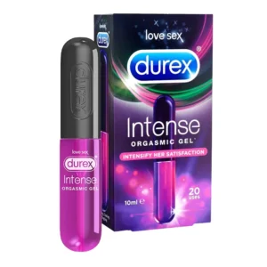 Small bottle of Durex Intense Gel designed for enhancing intimate pleasure.